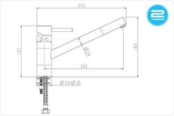Pluie Angled Spout Tap